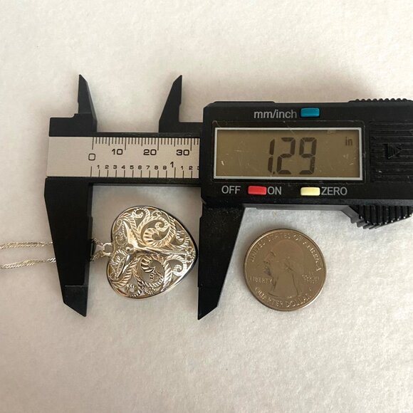 Steven Lavaggi Sterling Silver 925 Filigree Puffy Heart Angel Pendant Necklace - Picture 16 of 16